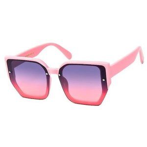 Throw Me in the Ocean Acrylic Square Sunglasses Pink Frame Purple and Pink Lens